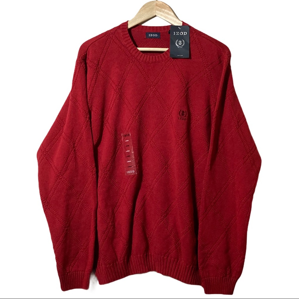 NWT IZOD Quilted knit Crewneck Sweater